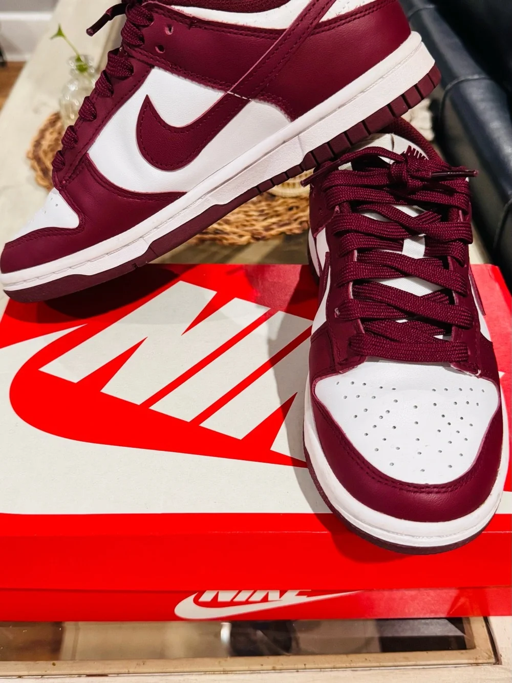 W Nike Low Top Sneakers in Sail/Dark Beetroot- Cashmere. Size 6 W / 4.5 M - Picture 3 of 8